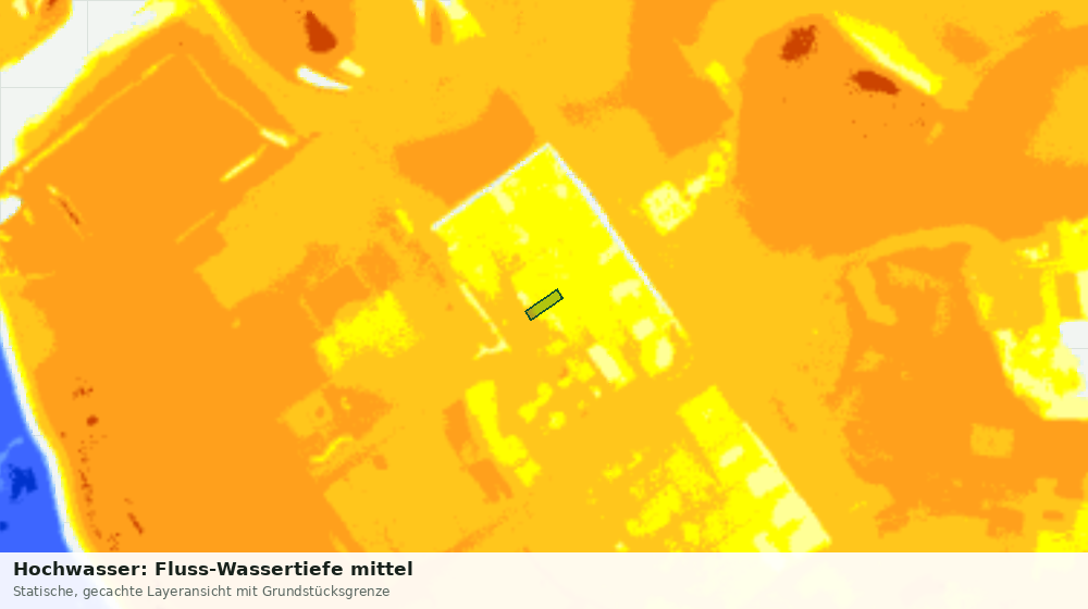 Statische Kartenansicht: Hochwasser: Fluss-Wassertiefe mittel