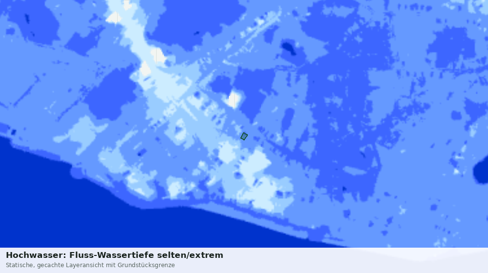Statische Kartenansicht: Hochwasser: Fluss-Wassertiefe selten/extrem