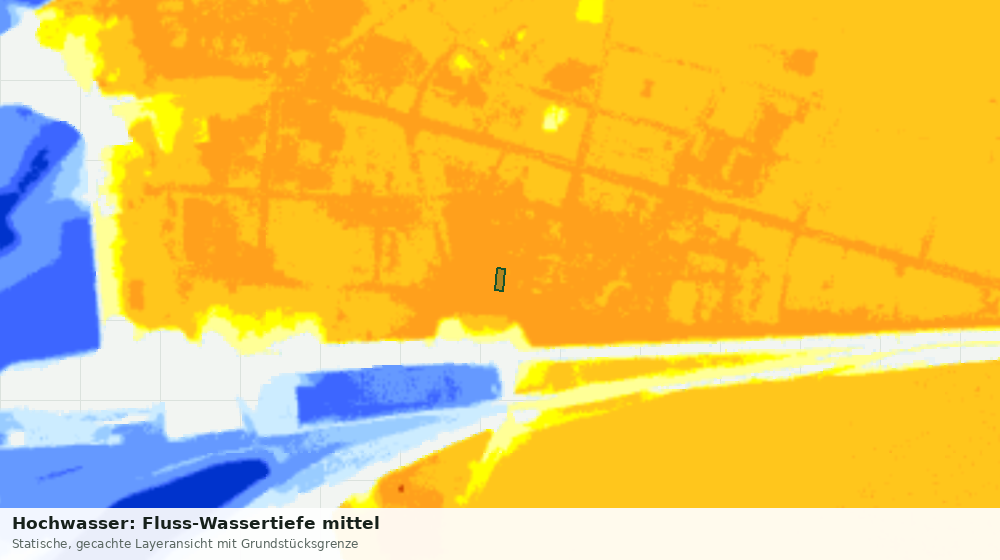 Statische Kartenansicht: Hochwasser: Fluss-Wassertiefe mittel