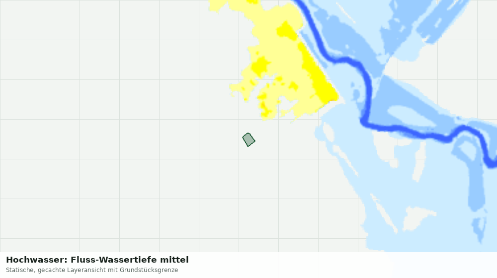 Statische Kartenansicht: Hochwasser: Fluss-Wassertiefe mittel