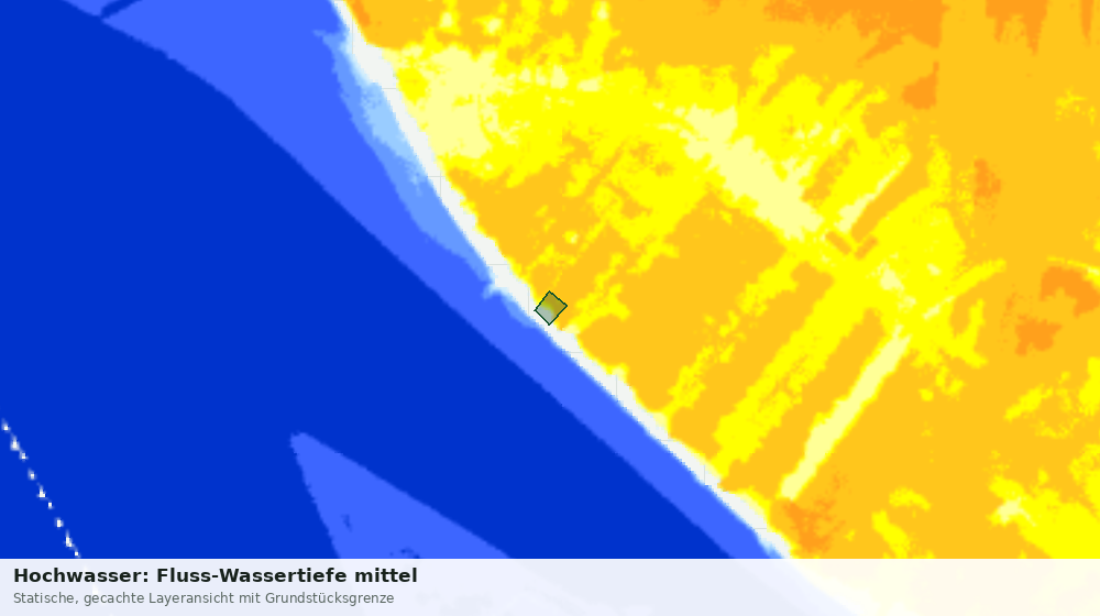 Statische Kartenansicht: Hochwasser: Fluss-Wassertiefe mittel