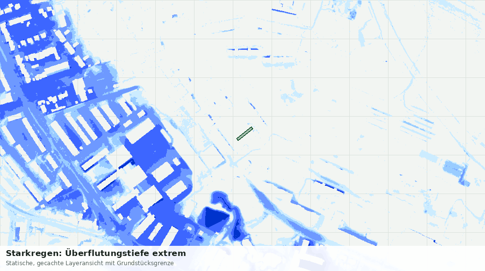 Statische Kartenansicht: Starkregen: Überflutungstiefe extrem