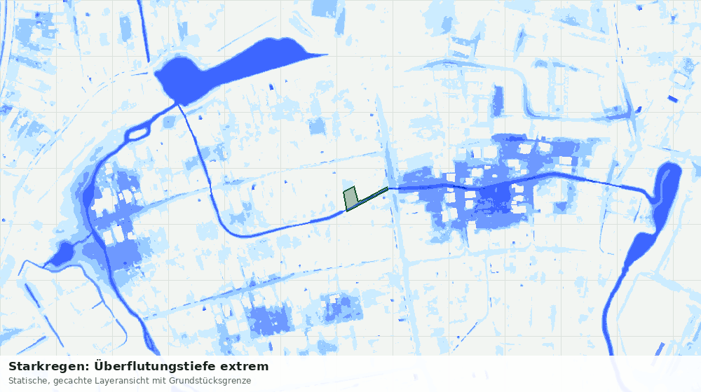 Statische Kartenansicht: Starkregen: Überflutungstiefe extrem