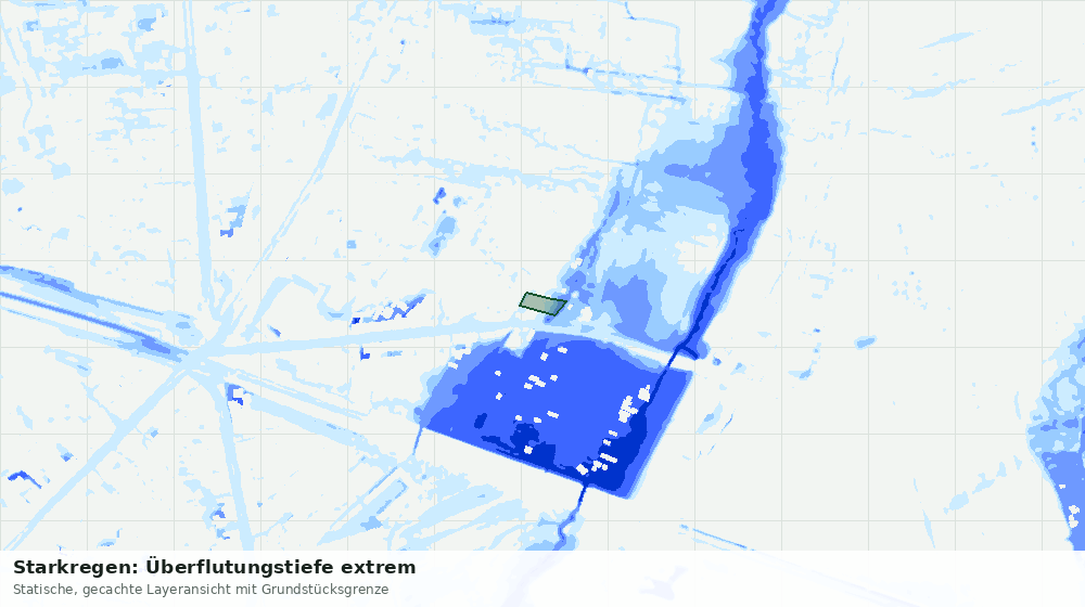 Statische Kartenansicht: Starkregen: Überflutungstiefe extrem