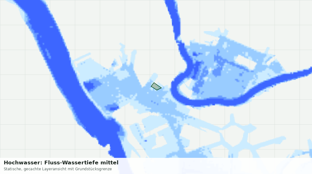 Statische Kartenansicht: Hochwasser: Fluss-Wassertiefe mittel
