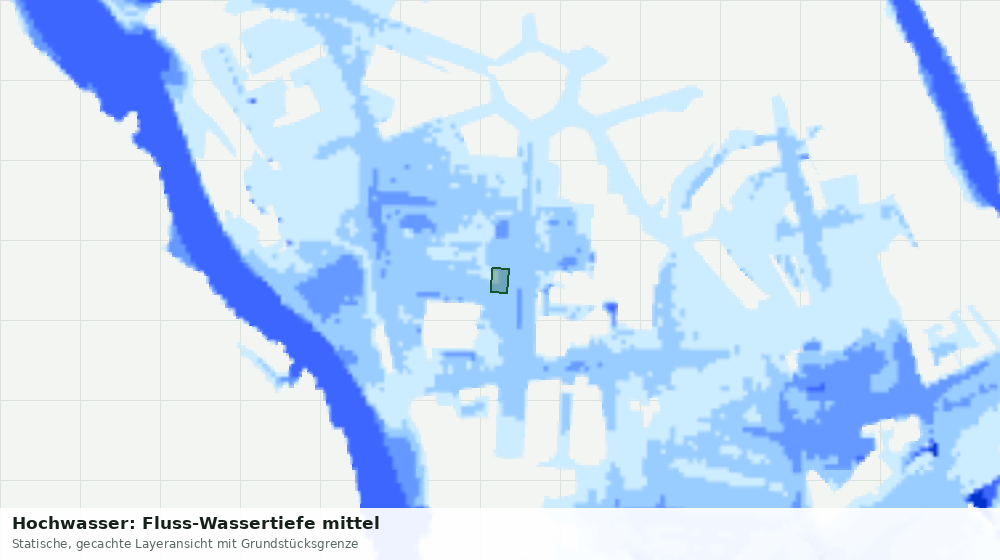 Statische Kartenansicht: Hochwasser: Fluss-Wassertiefe mittel
