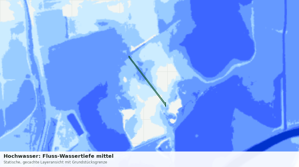 Statische Kartenansicht: Hochwasser: Fluss-Wassertiefe mittel