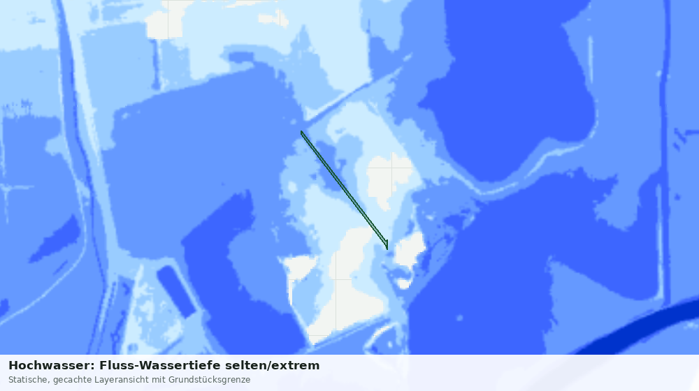 Statische Kartenansicht: Hochwasser: Fluss-Wassertiefe selten/extrem