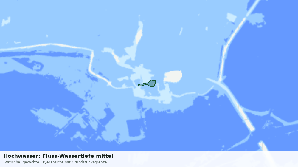 Statische Kartenansicht: Hochwasser: Fluss-Wassertiefe mittel