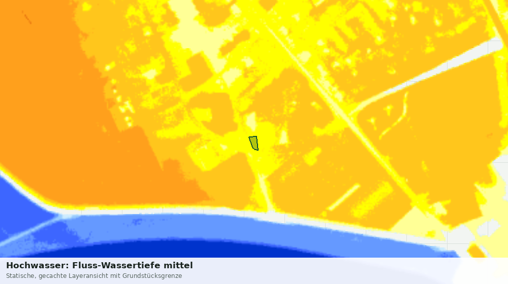 Statische Kartenansicht: Hochwasser: Fluss-Wassertiefe mittel