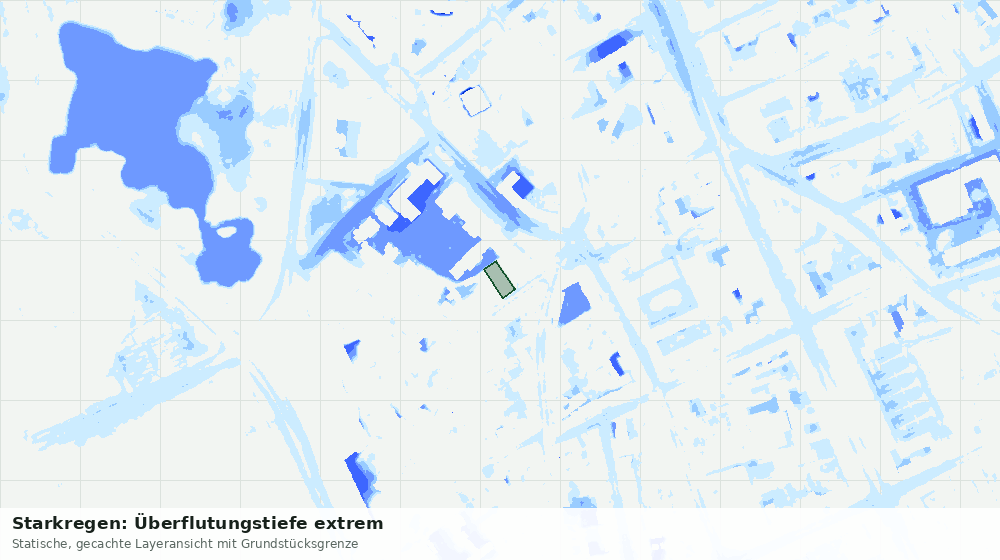 Statische Kartenansicht: Starkregen: Überflutungstiefe extrem