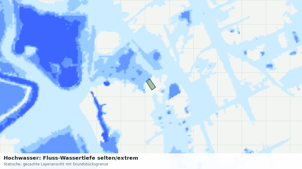 Statische Kartenansicht: Hochwasser: Fluss-Wassertiefe selten/extrem