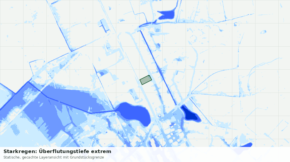 Statische Kartenansicht: Starkregen: Überflutungstiefe extrem