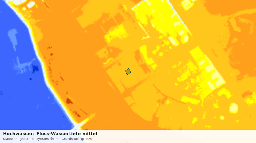 Statische Kartenansicht: Hochwasser: Fluss-Wassertiefe mittel