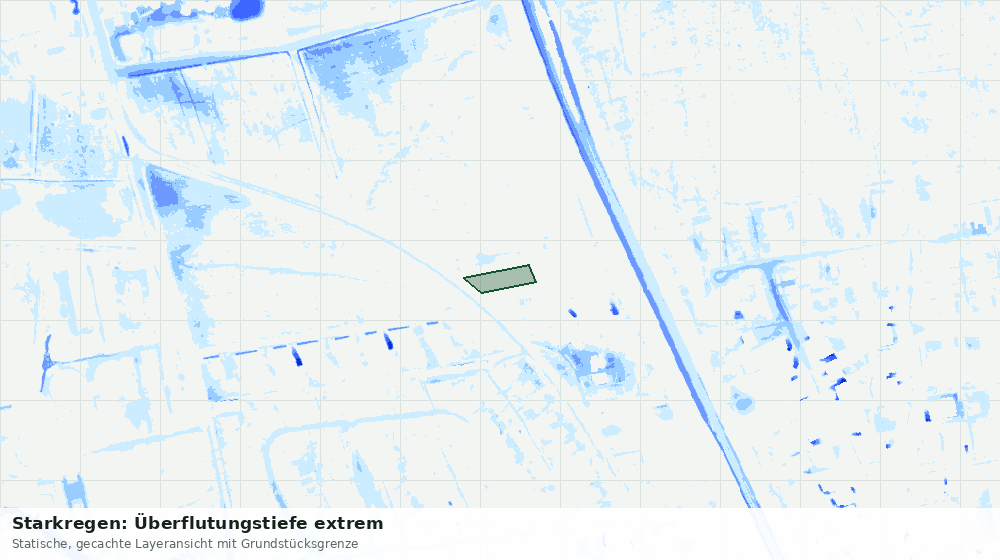 Statische Kartenansicht: Starkregen: Überflutungstiefe extrem