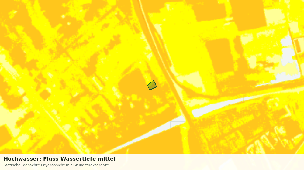 Statische Kartenansicht: Hochwasser: Fluss-Wassertiefe mittel