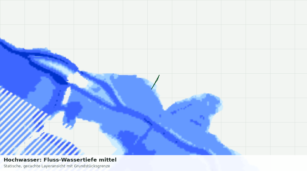 Statische Kartenansicht: Hochwasser: Fluss-Wassertiefe mittel