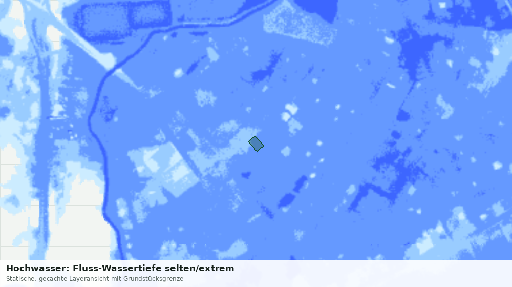 Statische Kartenansicht: Hochwasser: Fluss-Wassertiefe selten/extrem