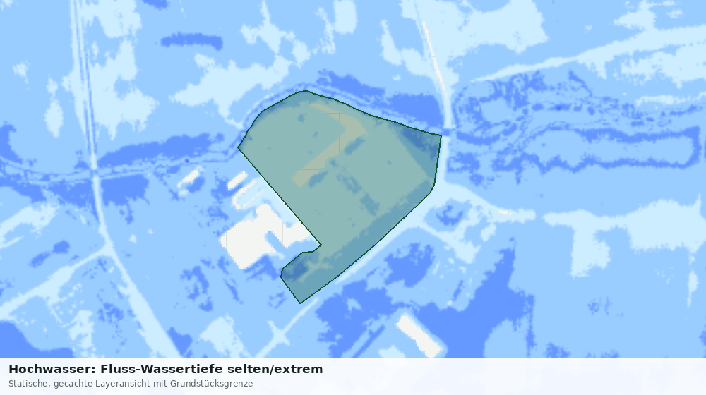 Statische Kartenansicht: Hochwasser: Fluss-Wassertiefe selten/extrem