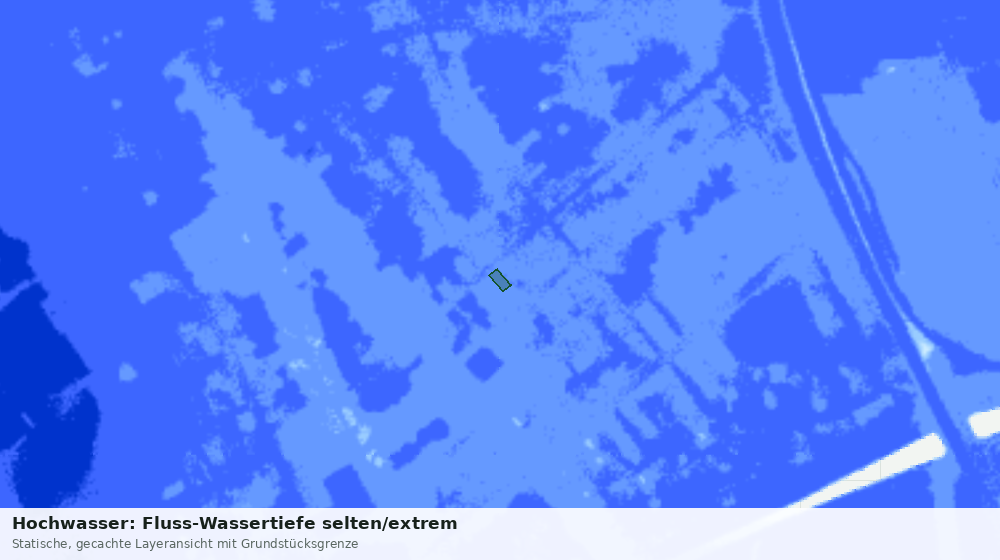 Statische Kartenansicht: Hochwasser: Fluss-Wassertiefe selten/extrem