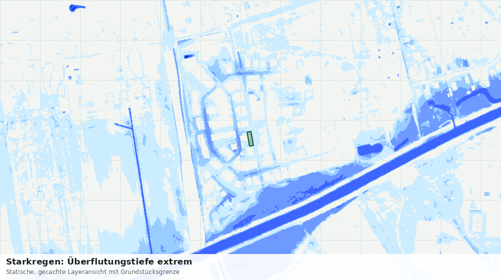 Statische Kartenansicht: Starkregen: Überflutungstiefe extrem