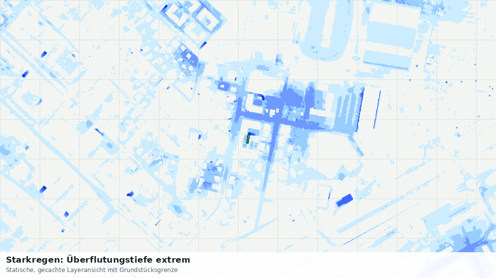 Statische Kartenansicht: Starkregen: Überflutungstiefe extrem
