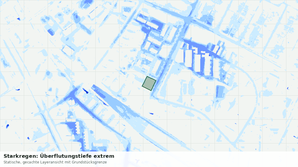 Statische Kartenansicht: Starkregen: Überflutungstiefe extrem