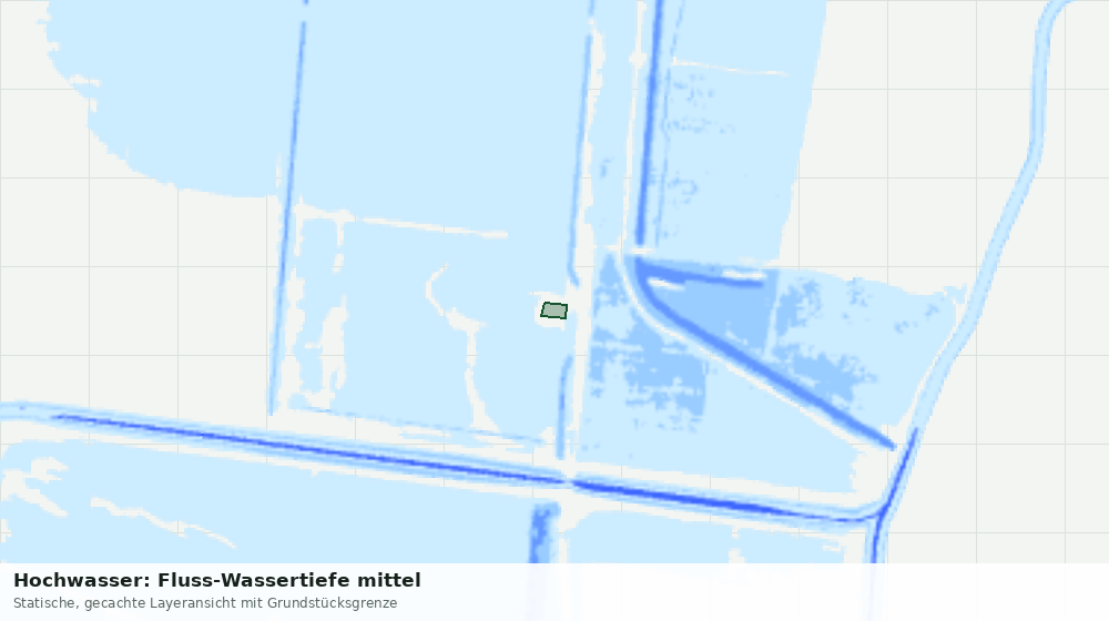 Statische Kartenansicht: Hochwasser: Fluss-Wassertiefe mittel