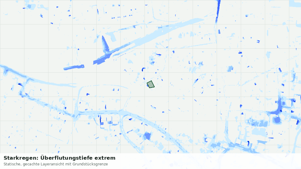 Statische Kartenansicht: Starkregen: Überflutungstiefe extrem