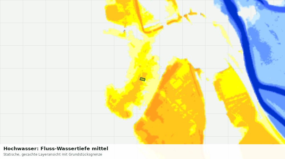 Statische Kartenansicht: Hochwasser: Fluss-Wassertiefe mittel