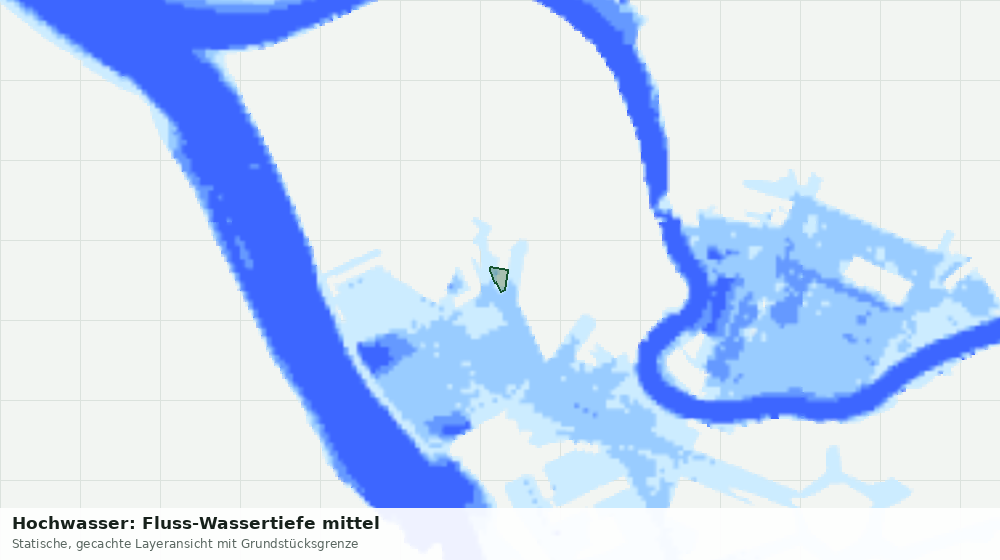 Statische Kartenansicht: Hochwasser: Fluss-Wassertiefe mittel