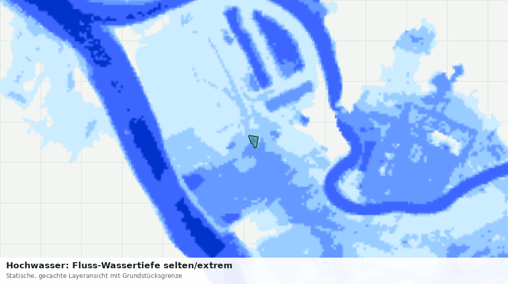 Statische Kartenansicht: Hochwasser: Fluss-Wassertiefe selten/extrem