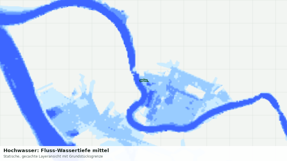 Statische Kartenansicht: Hochwasser: Fluss-Wassertiefe mittel