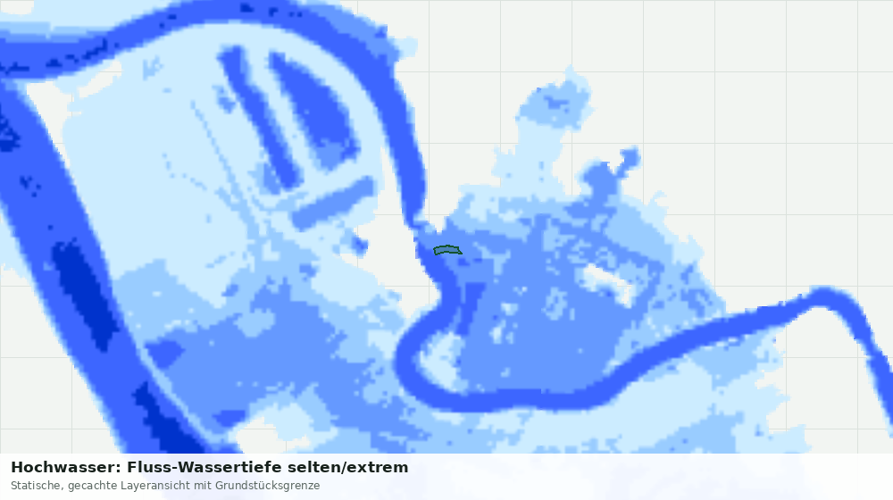 Statische Kartenansicht: Hochwasser: Fluss-Wassertiefe selten/extrem