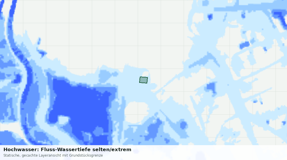 Statische Kartenansicht: Hochwasser: Fluss-Wassertiefe selten/extrem