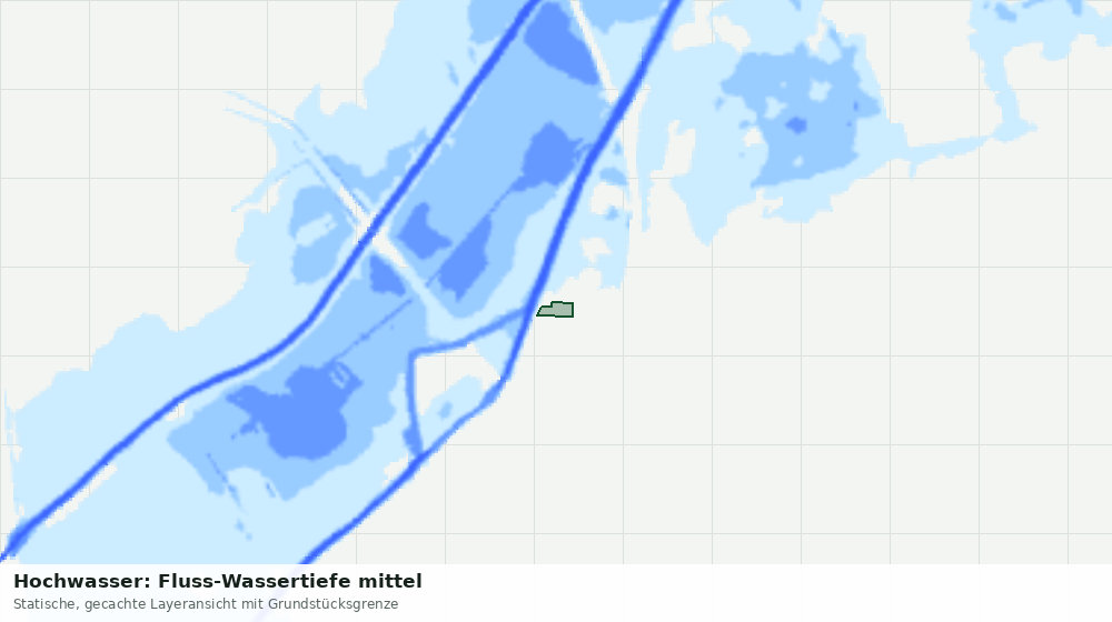Statische Kartenansicht: Hochwasser: Fluss-Wassertiefe mittel