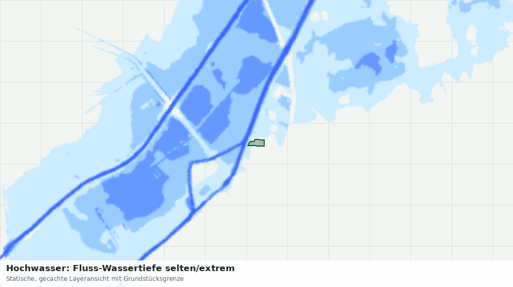 Statische Kartenansicht: Hochwasser: Fluss-Wassertiefe selten/extrem