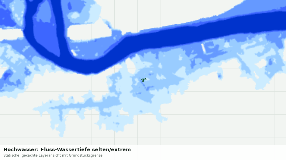 Statische Kartenansicht: Hochwasser: Fluss-Wassertiefe selten/extrem