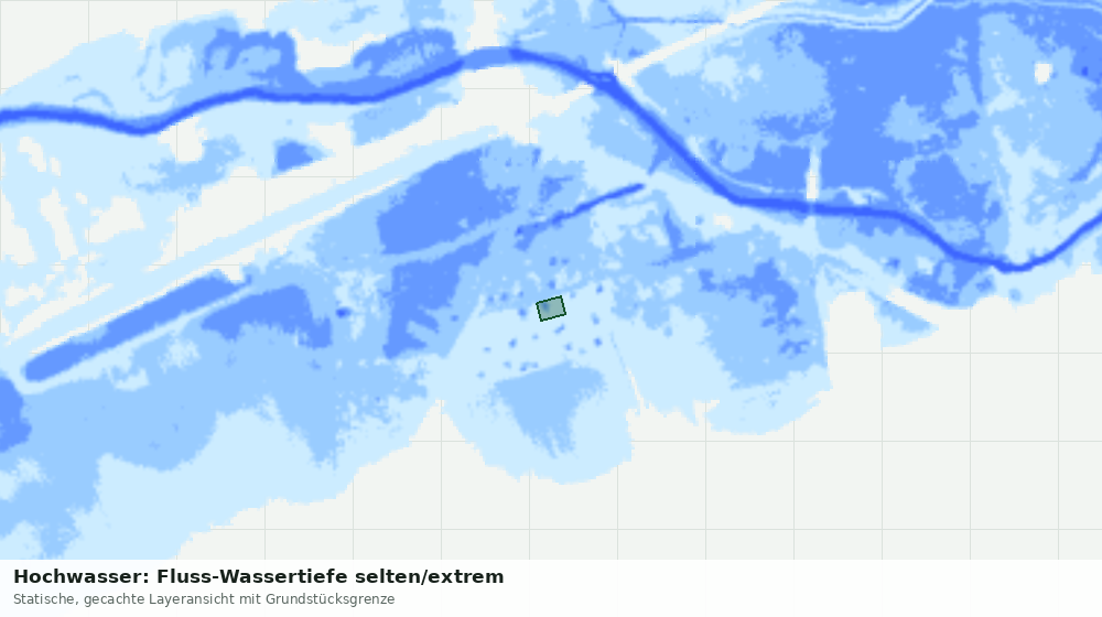 Statische Kartenansicht: Hochwasser: Fluss-Wassertiefe selten/extrem