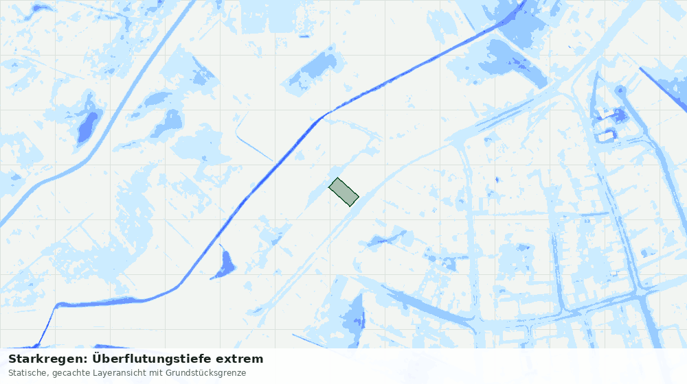 Statische Kartenansicht: Starkregen: Überflutungstiefe extrem