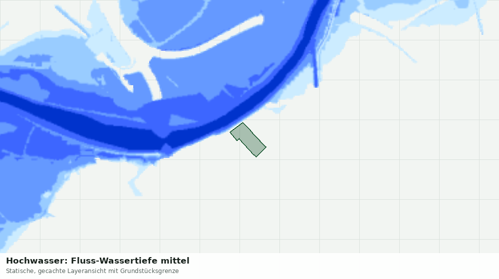 Statische Kartenansicht: Hochwasser: Fluss-Wassertiefe mittel