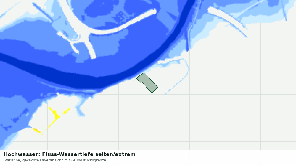 Statische Kartenansicht: Hochwasser: Fluss-Wassertiefe selten/extrem