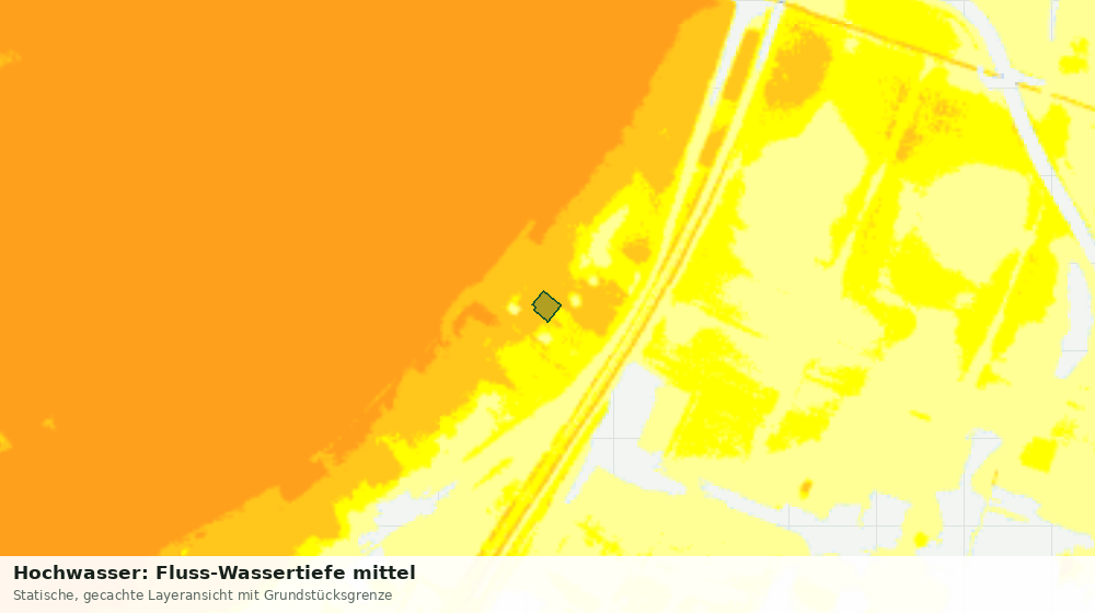 Statische Kartenansicht: Hochwasser: Fluss-Wassertiefe mittel