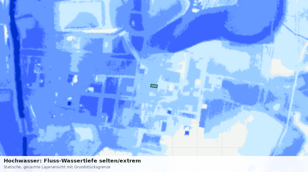 Statische Kartenansicht: Hochwasser: Fluss-Wassertiefe selten/extrem