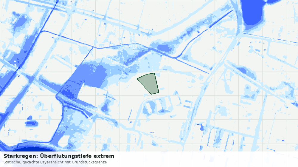 Statische Kartenansicht: Starkregen: Überflutungstiefe extrem