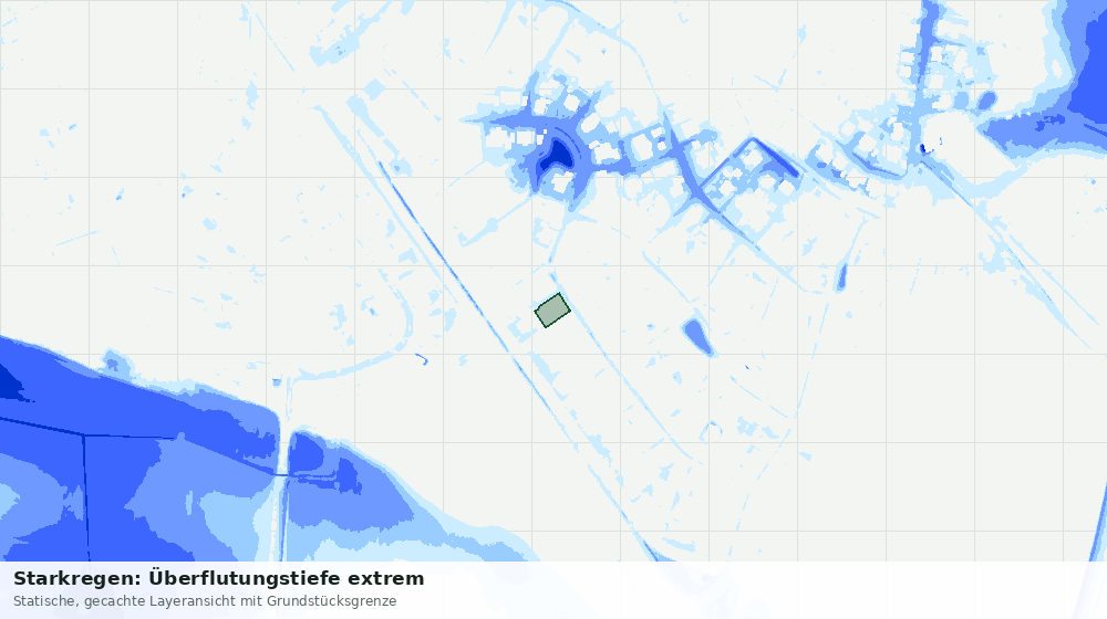 Statische Kartenansicht: Starkregen: Überflutungstiefe extrem