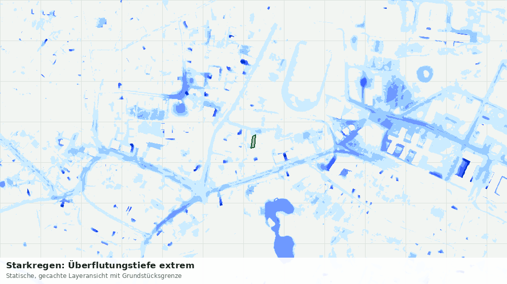 Statische Kartenansicht: Starkregen: Überflutungstiefe extrem