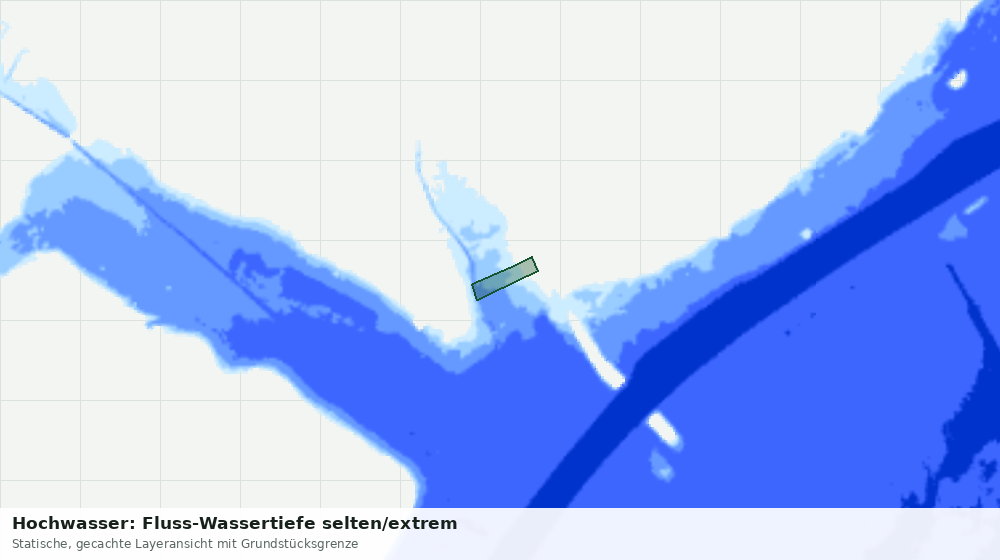 Statische Kartenansicht: Hochwasser: Fluss-Wassertiefe selten/extrem