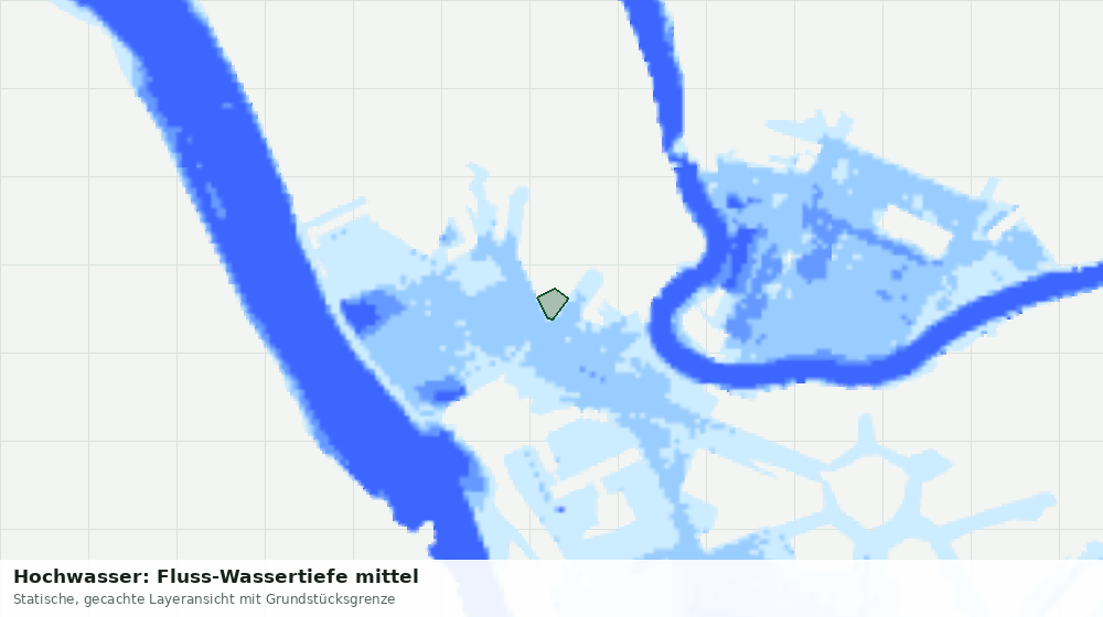 Statische Kartenansicht: Hochwasser: Fluss-Wassertiefe mittel