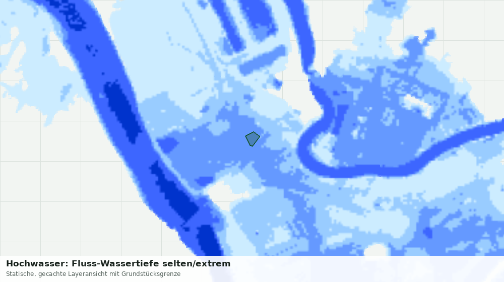 Statische Kartenansicht: Hochwasser: Fluss-Wassertiefe selten/extrem